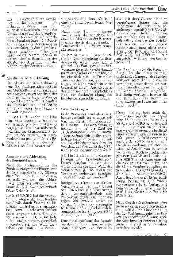 Vorschauseite 2: Krankenhauspflege durch das Vertragskrankenhaus Die Diskussion um den Paragraphen 371 RVO