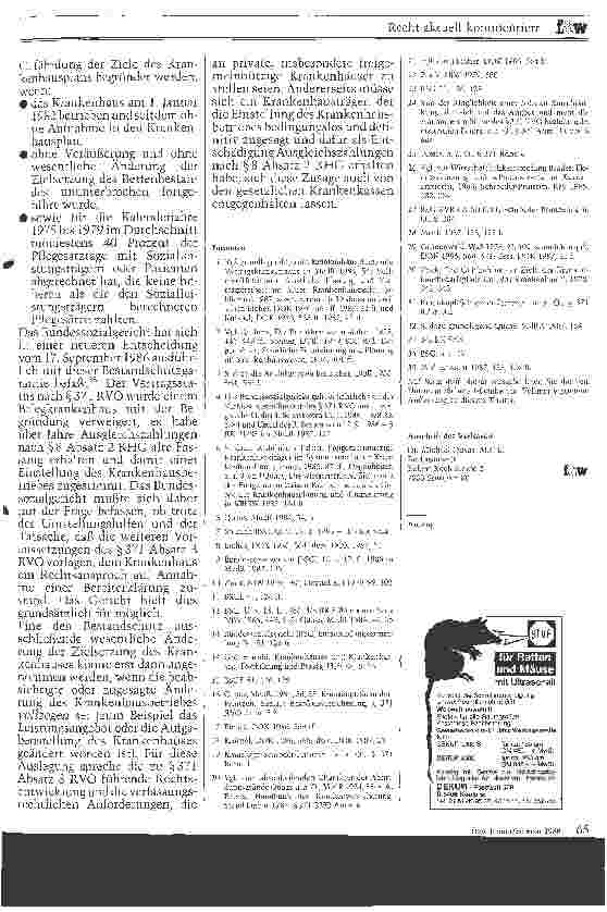Vorschauseite 4: Krankenhauspflege durch das Vertragskrankenhaus Die Diskussion um den Paragraphen 371 RVO