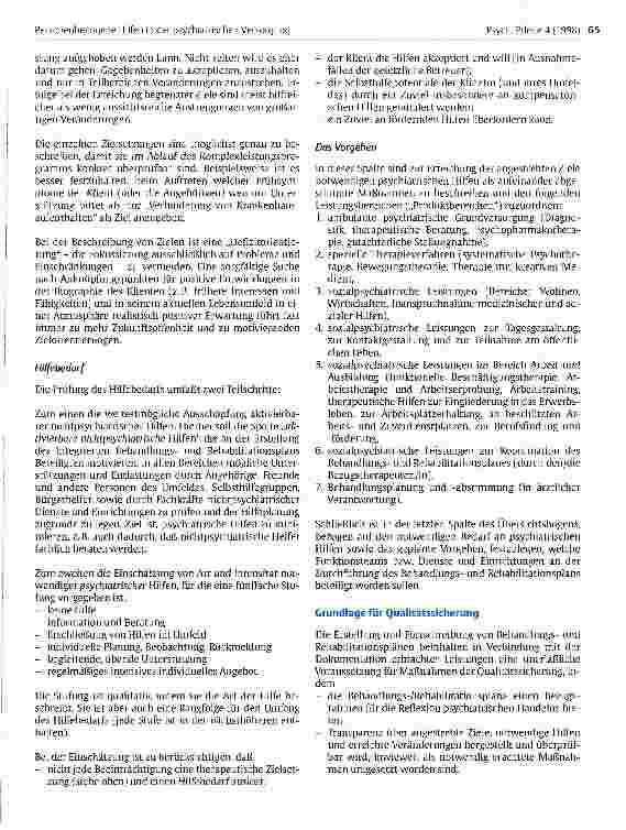 Vorschauseite 6: Personenbezogene Hilfen in der psychiatrischen Versorgung Vorschläge, einen selbstverständlichen Anspruch in die Wirklichkeit umzusetzen