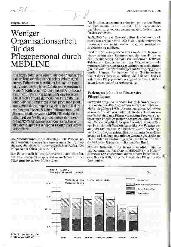 Vorschauseite 1: Weniger Organisationsarbeit für das Pflegepersonal durch MEDLINE