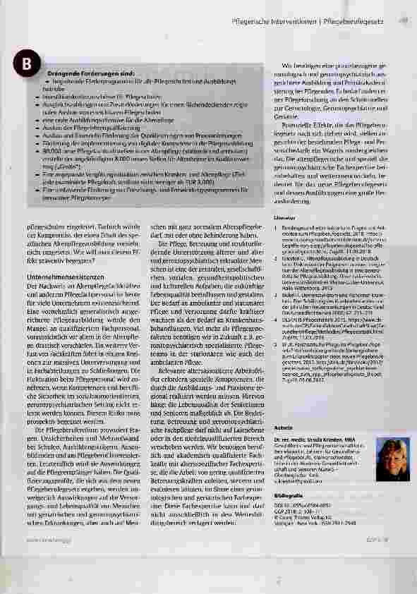 Vorschauseite 4: Neues Pflegeberufegesetz Informationen, Fragen, Risiken