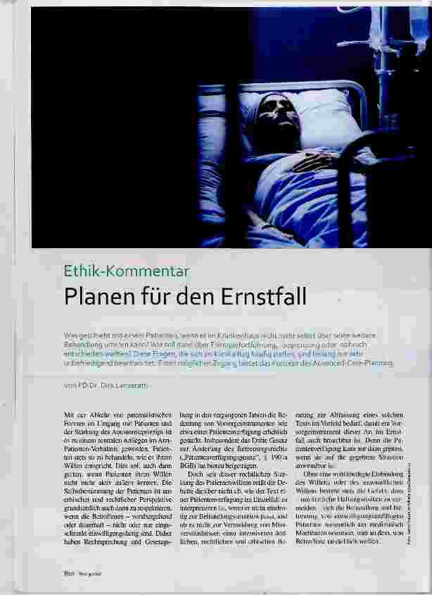 Vorschauseite 1: Planen für den Ernstfall