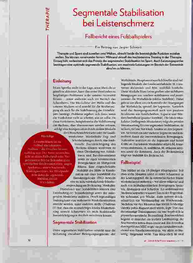 Vorschauseite 1: Segméntale Stabilisation bei Leistenschmerz