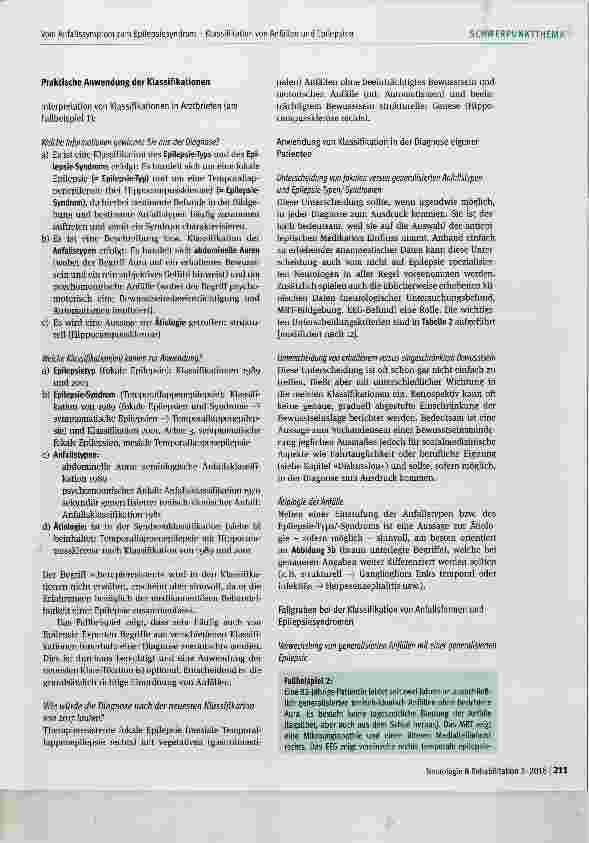 Vorschauseite 5: Vom Anfallssymptom zum Epilepsiesyndrom Klassifikation von Anfällen und Epilepsien