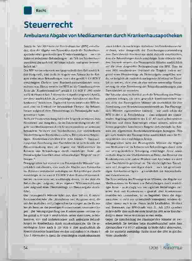 Vorschauseite 1: Ambulante Abgabe von Medikamenten durch Krankenhausapotheken