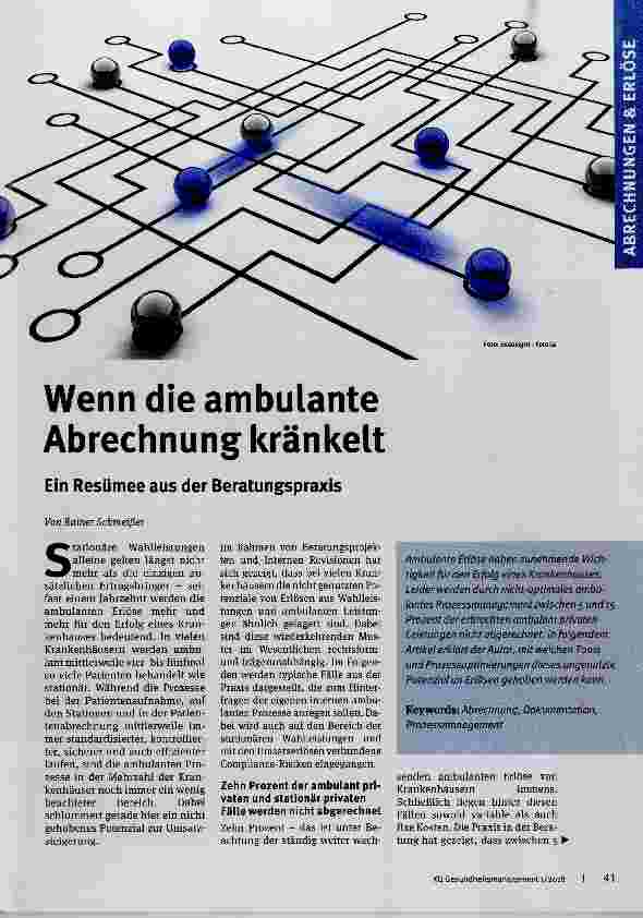 Vorschauseite 1: Wenn die ambulante Abrechnung kränkelt