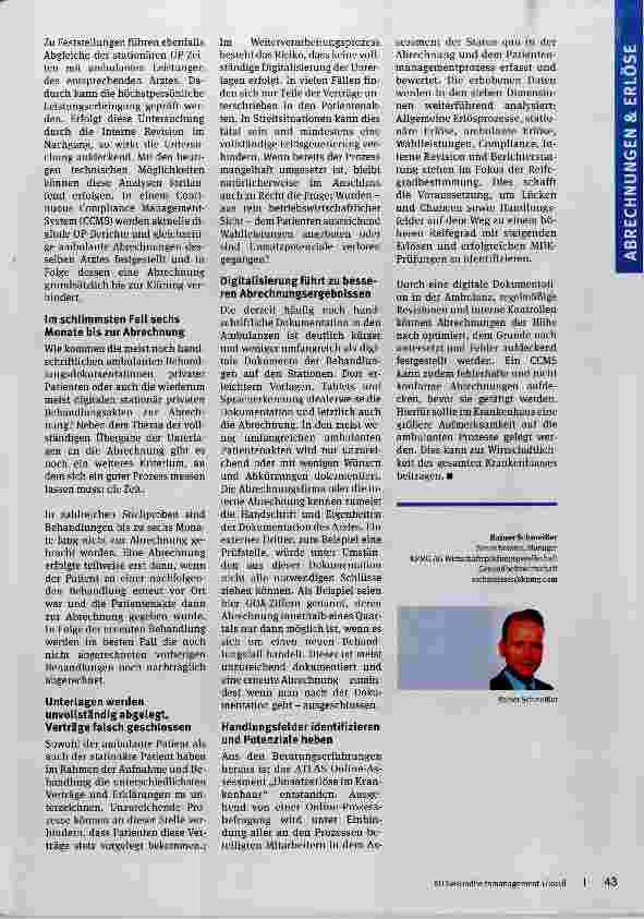 Vorschauseite 3: Wenn die ambulante Abrechnung kränkelt