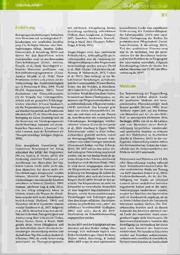 Vorschauseite 2: „Kann ich mir das überhaupt zumuten?“ Wie Menschen mit zerebralem Insult und Multipler Sklerose die mobilitätsfördernde Pflegeintervention auf dem Boden erleben.