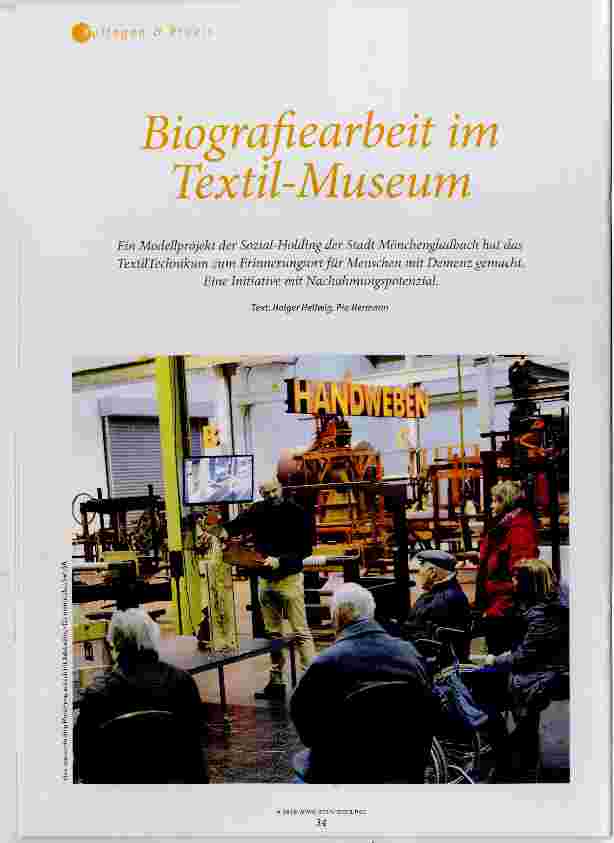 Vorschauseite 1: Biografiearbeit im Textil-Museum