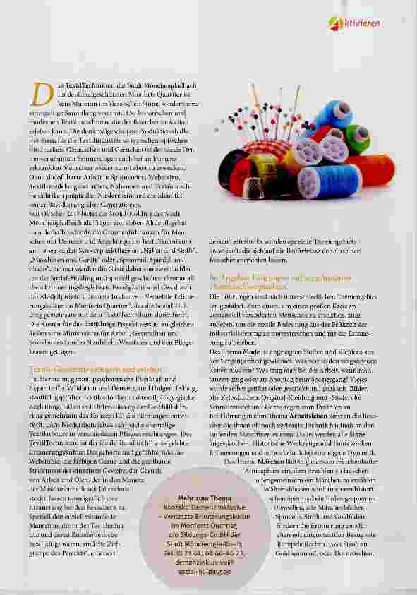 Vorschauseite 2: Biografiearbeit im Textil-Museum
