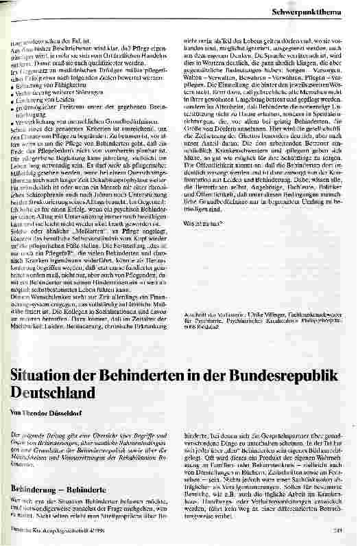 Vorschauseite 2: Pflege bei/mit Hindernissen Zur Einführung in das Schwerpunktthema