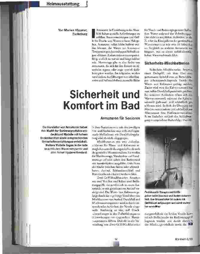 Vorschauseite 1: Sicherheit und Komfort im Bad