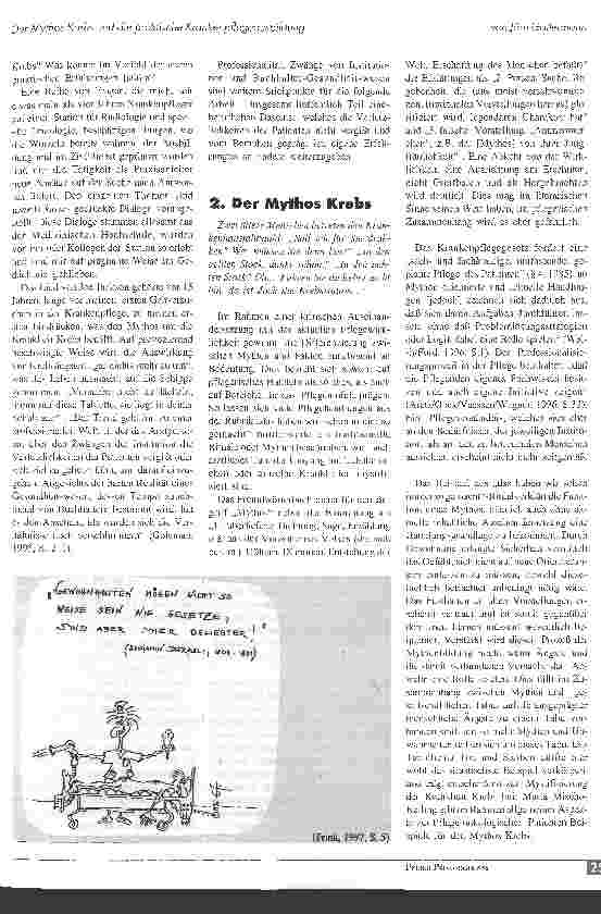 Vorschauseite 2: Der Mythos Krebs und die praktische Krankenpflegeausbildung