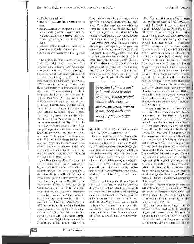 Vorschauseite 3: Der Mythos Krebs und die praktische Krankenpflegeausbildung