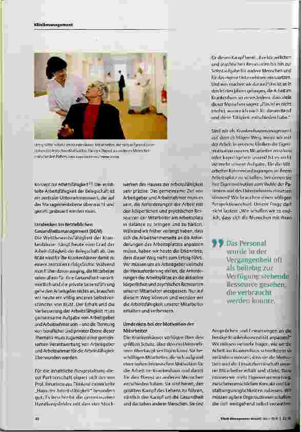 Vorschauseite 3: Gesunde Patienten kranke Mitarbeiter