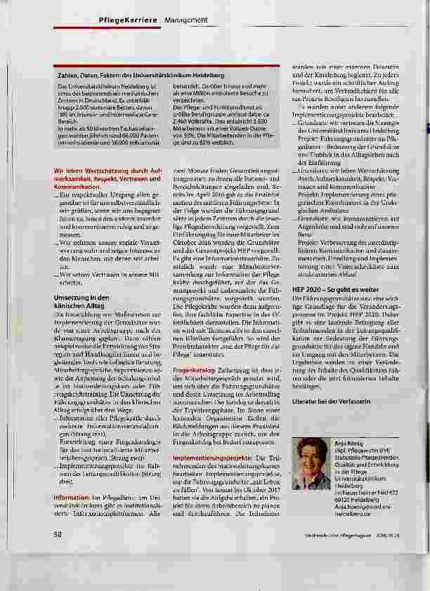 Vorschauseite 3: Mit HEP 2020 zu mehr Pflegekompetenz