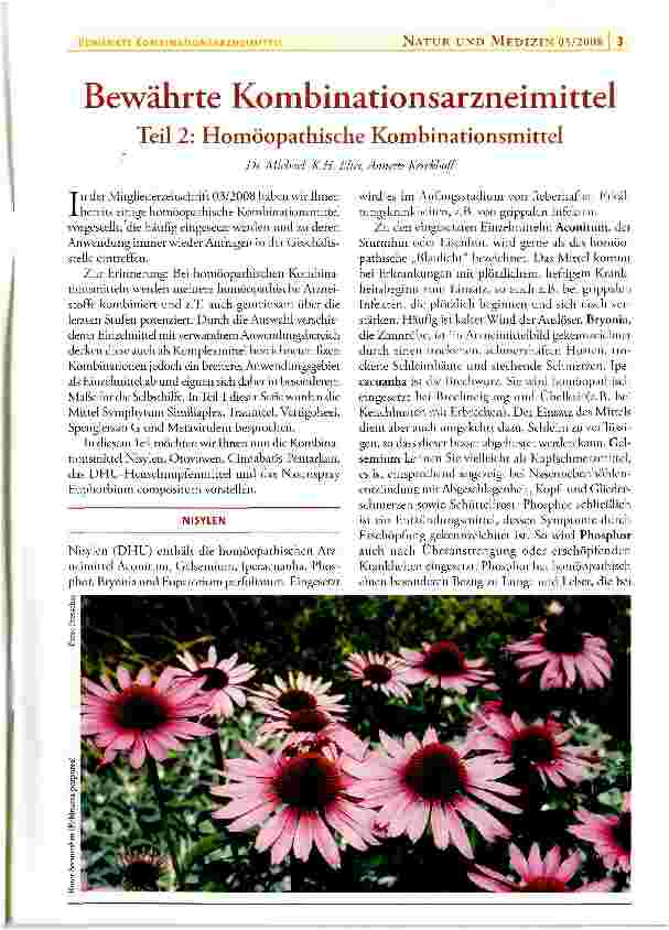 Vorschauseite 1: Bewährte Kombinationsarzneimittel Teil 2: Homöopathische Kombinationsmittel