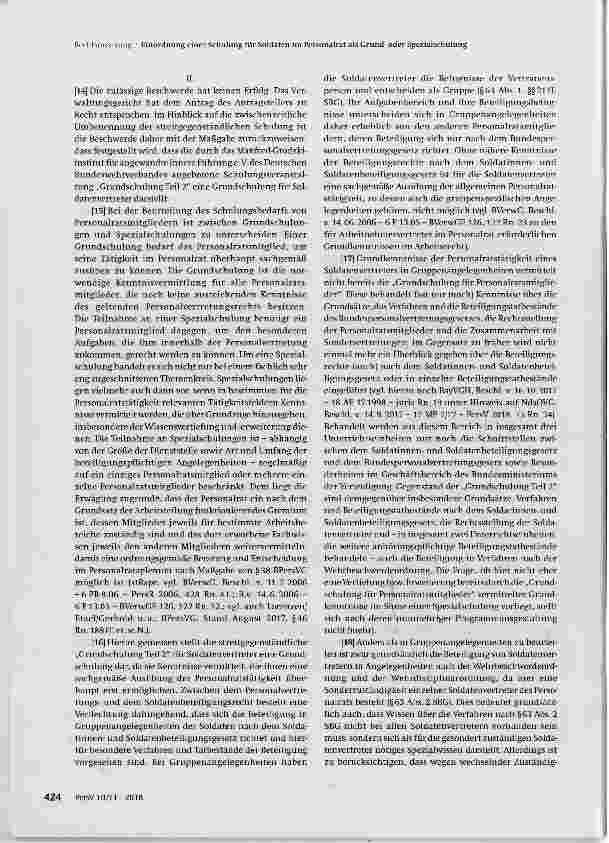 Vorschauseite 2: Einordnung einer Schulung für Soldaten im Personalrat als Grundoder Spezialschulung