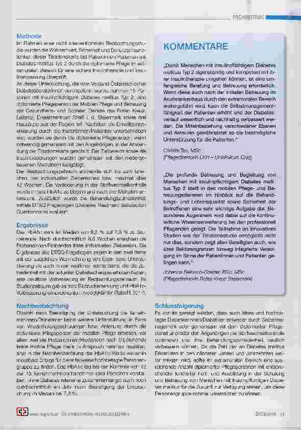 Vorschauseite 2: Insulintherapie bei Menschen mit Diabetes mellitus Typ 2 im extramuralen Bereich