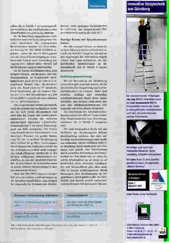 Vorschauseite 4: Vorgaben für die akustische Gestaltung von Arbeitsplätzen