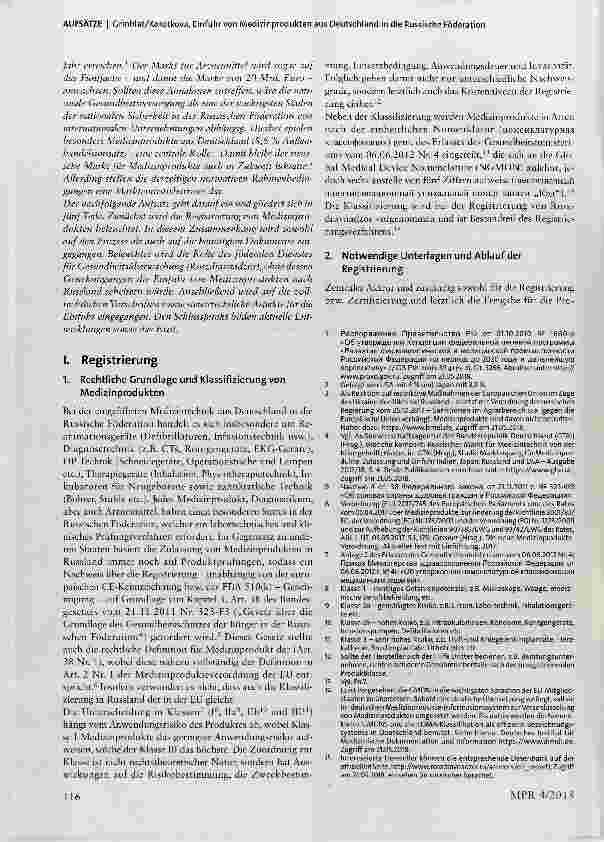 Vorschauseite 2: Einfuhr von AAedizinprodukten aus Deutschland in die Russische Föderation: Überblick, Besonderheiten und Neuentwicklungen