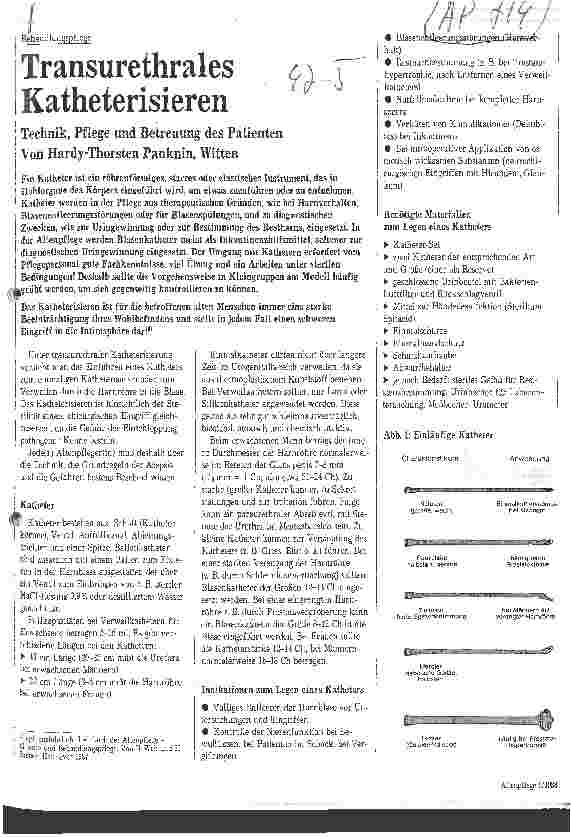 Vorschauseite 1: Transurethrales Katherisieren