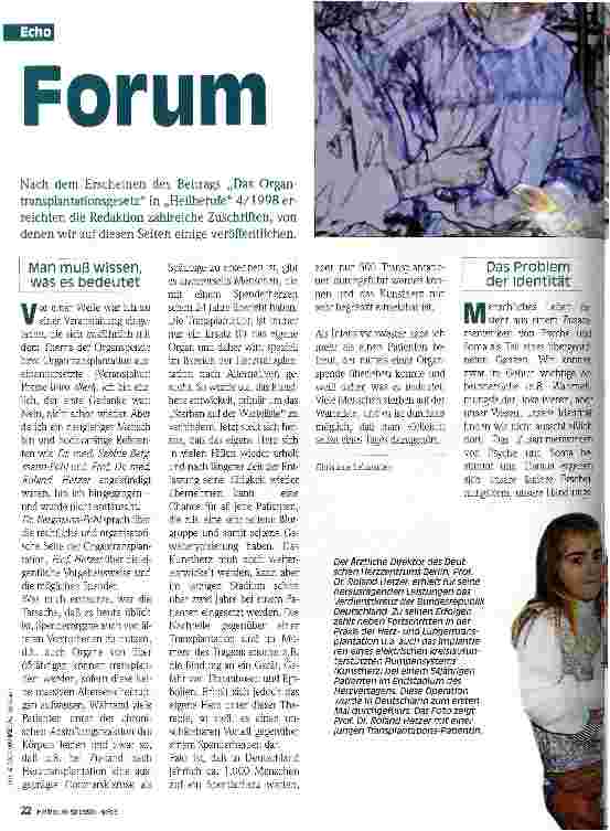 Vorschauseite 1: Forum Organspende