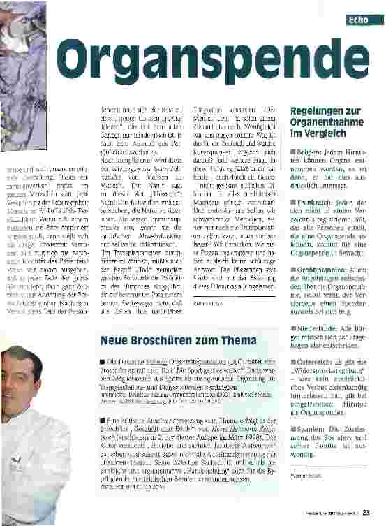 Vorschauseite 2: Forum Organspende