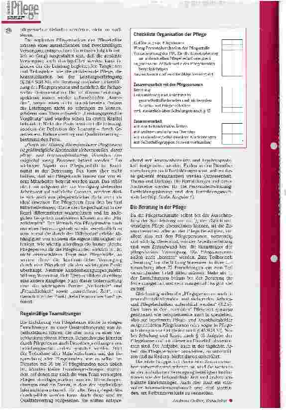 Vorschauseite 2: Organisation der Pflege Interne und externe Organisationsaufgaben der Pflegefachkraft