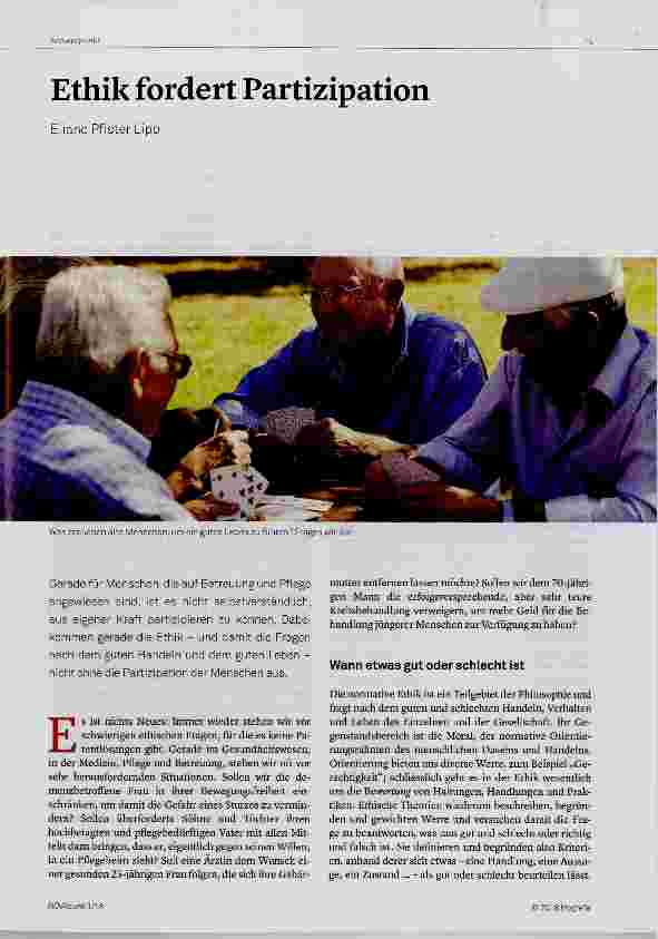 Vorschauseite 1: Ethik fordert Partizipation