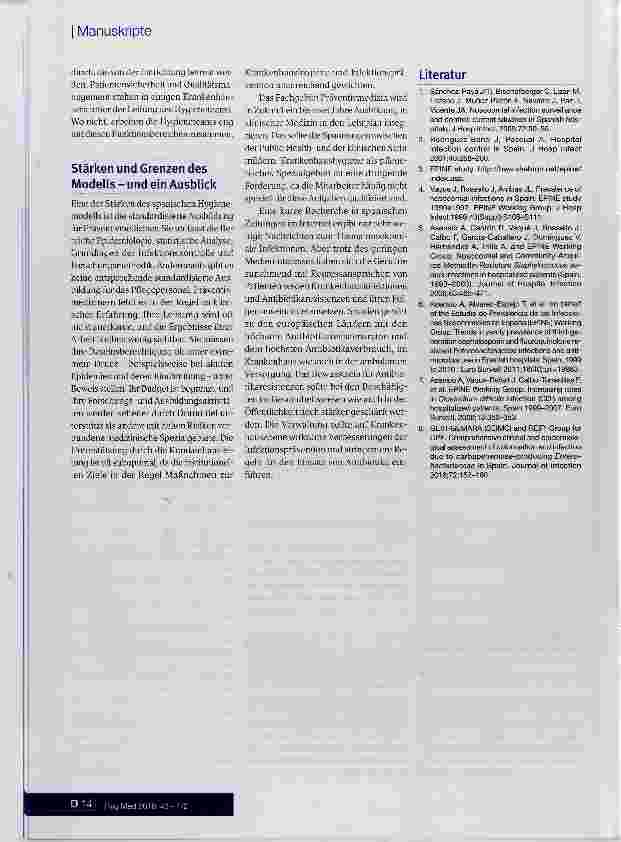 Vorschauseite 4: Krankenhaushygiene in Spanien