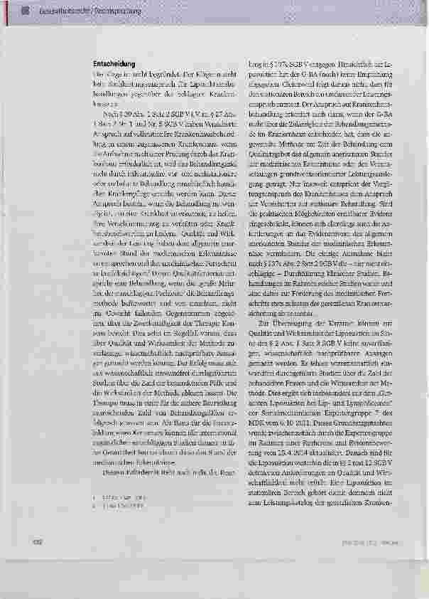 Vorschauseite 2: Kostenerstattung für eine Liposuktion