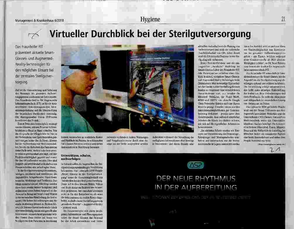 Vorschauseite 1: Virtueller Durchblick bei der Sterilgutversorgung