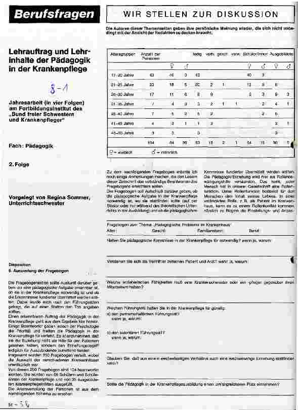 Vorschauseite 1: Lehrauftrag und Lehrinhalte der Pädagogik in der Krankenpflege 2. Folge: Fach Pädagogik