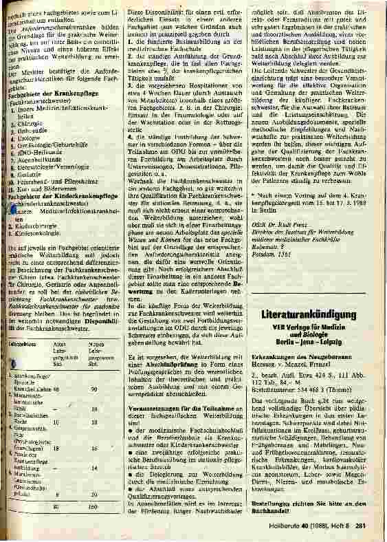 Vorschauseite 2: Neugestaltung der Weiterbildung zur Fachschwester für stationäre Betreuung