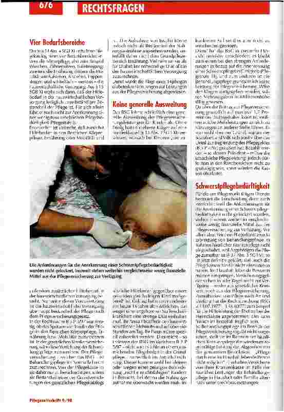 Vorschauseite 2: Behandlungspflege ist keine Sache der Pflegeversicherung Ambulante Pflege