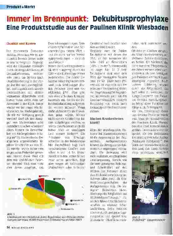 Vorschauseite 1: Immer im Brennpunkt: Dekubitusprophylaxe Eine Produktstudie aus der Paulinen Klinik Wiesbaden