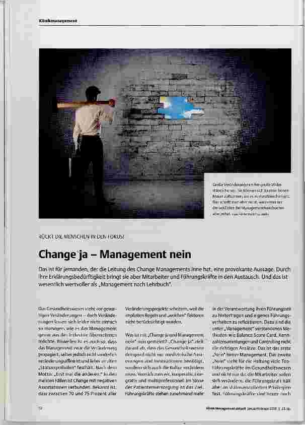 Vorschauseite 1: Change ja Management nein
