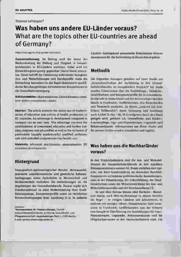 Vorschauseite 1: Was haben uns andere EU-Länder voraus?