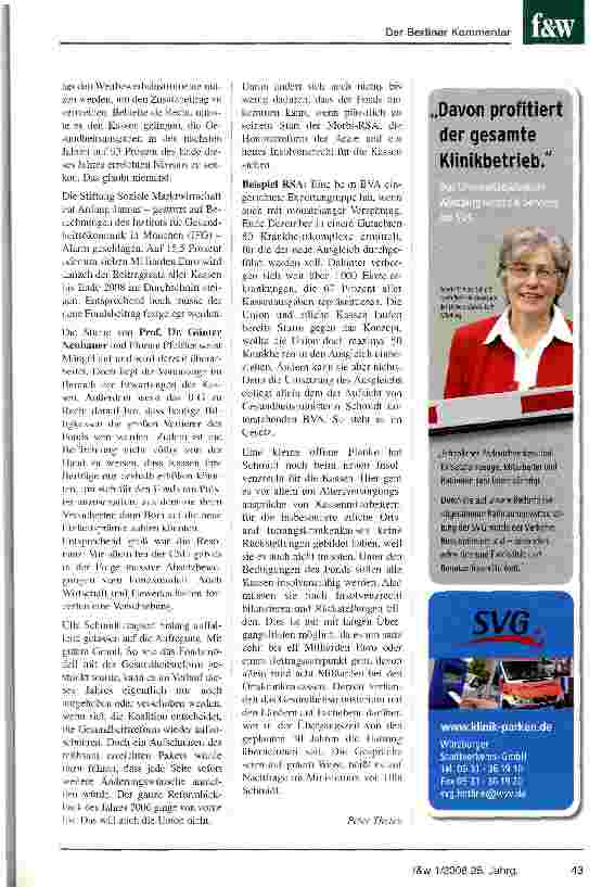 Vorschauseite 2: Der Gesundheitsfonds ist wohl nicht mehr zu verhindern