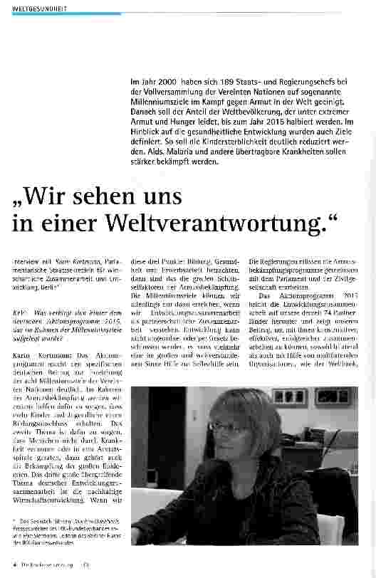 Vorschauseite 1: Wir sehen uns in einer Weltverantwortung