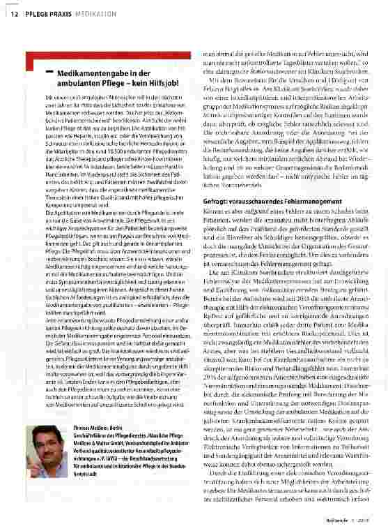 Vorschauseite 2: Medikation - richtig aufbewahren und verabreichen