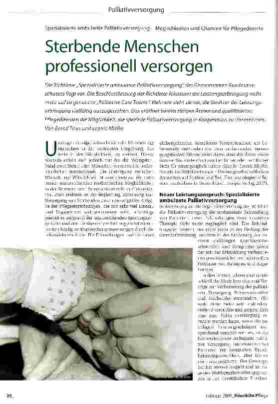 Vorschauseite 1: Sterbende Menschen professionell versorgen