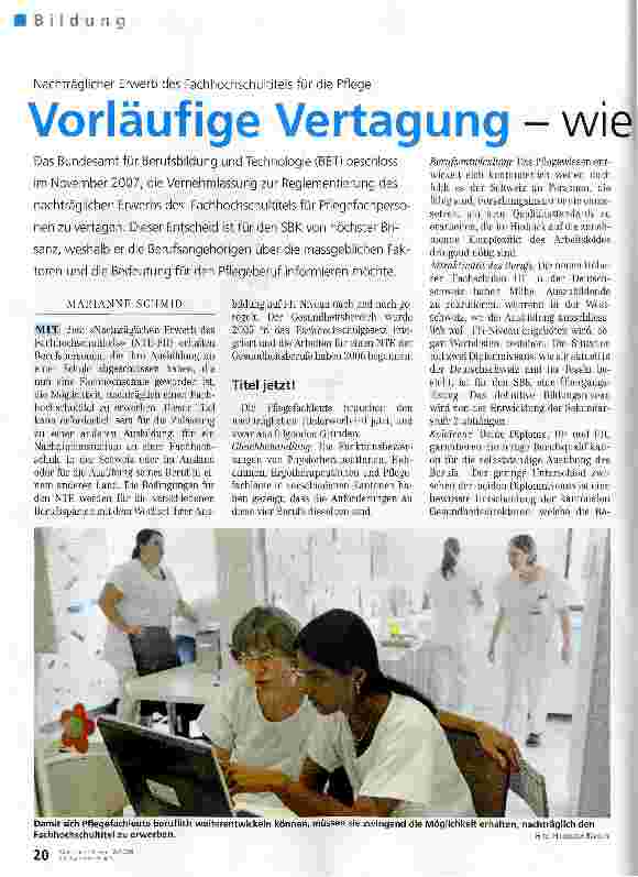 Vorschauseite 1: Vorläufige Vertagung - wie weiter?