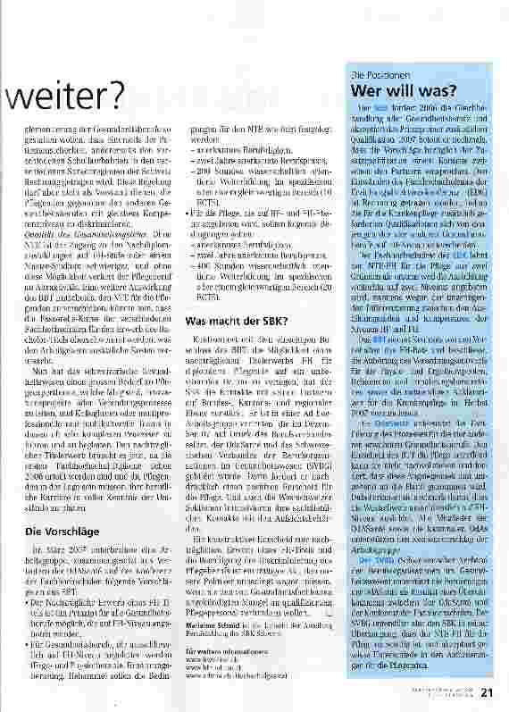 Vorschauseite 2: Vorläufige Vertagung - wie weiter?