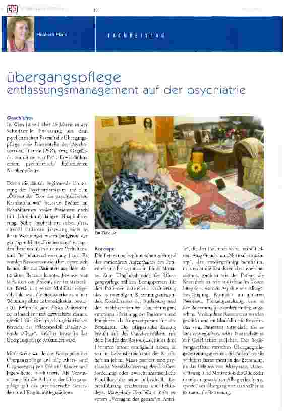 Vorschauseite 1: Übergangspflege-Entlassunssmanagement auf der Psychiatrie