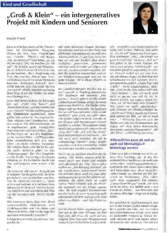 Vorschauseite 1: „Groß & Klein - ein intergeneratives Projekt mit Kindern und Senioren