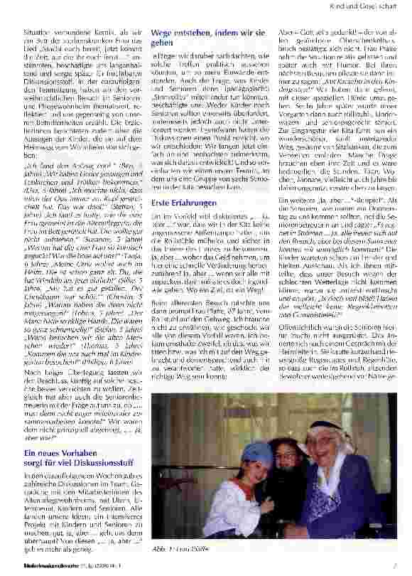 Vorschauseite 2: „Groß & Klein - ein intergeneratives Projekt mit Kindern und Senioren