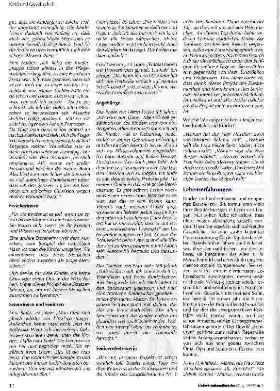 Vorschauseite 5: „Groß & Klein - ein intergeneratives Projekt mit Kindern und Senioren