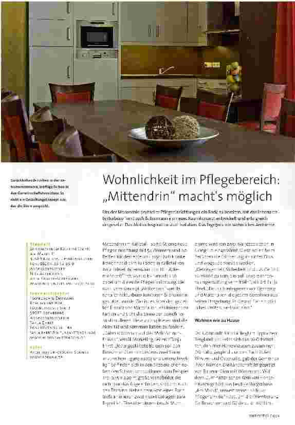 Vorschauseite 1: Wohnlichkeit im Pflegebereich: „Mittendrin machts möglich